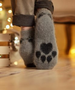 Unisex Lone Wolf Goat Wool Thick Low-Cut Socks
