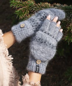 Women's Midnight Veil Goat Wool Mitten Gloves