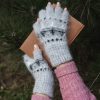 Women's Forest Reflection Goat Wool Fingerless Gloves