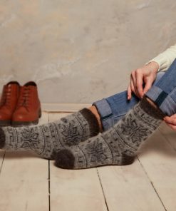 Unisex Northern Frost Goat Wool Thick Crew Socks