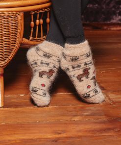 Unisex Happy Pups Goat Wool Thick Low-Cut Socks