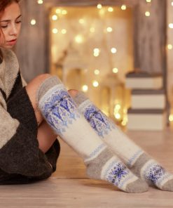 Women's Enchanted Icicles Goat Wool Knee-High Socks
