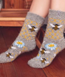 Women's Bee Cozy Goat Wool Crew Socks