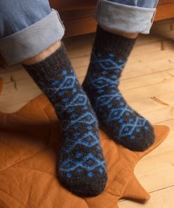 Men's Black Diamond Goat Wool Crew Socks