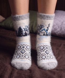 Women's Comfy Cottage Goat Wool Crew Socks