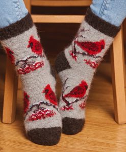 Women's Crimson Cardinals Goat Wool Crew Socks