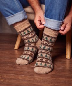 Men's Nordic Forest Goat Wool Crew Socks