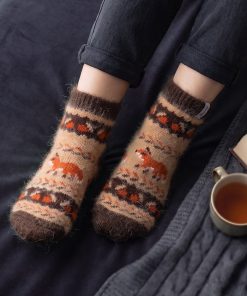 Women's Fall Foxes Goat Wool Low-Cut Socks