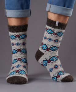 Men's Mesa Mosaic Goat Wool Crew Socks