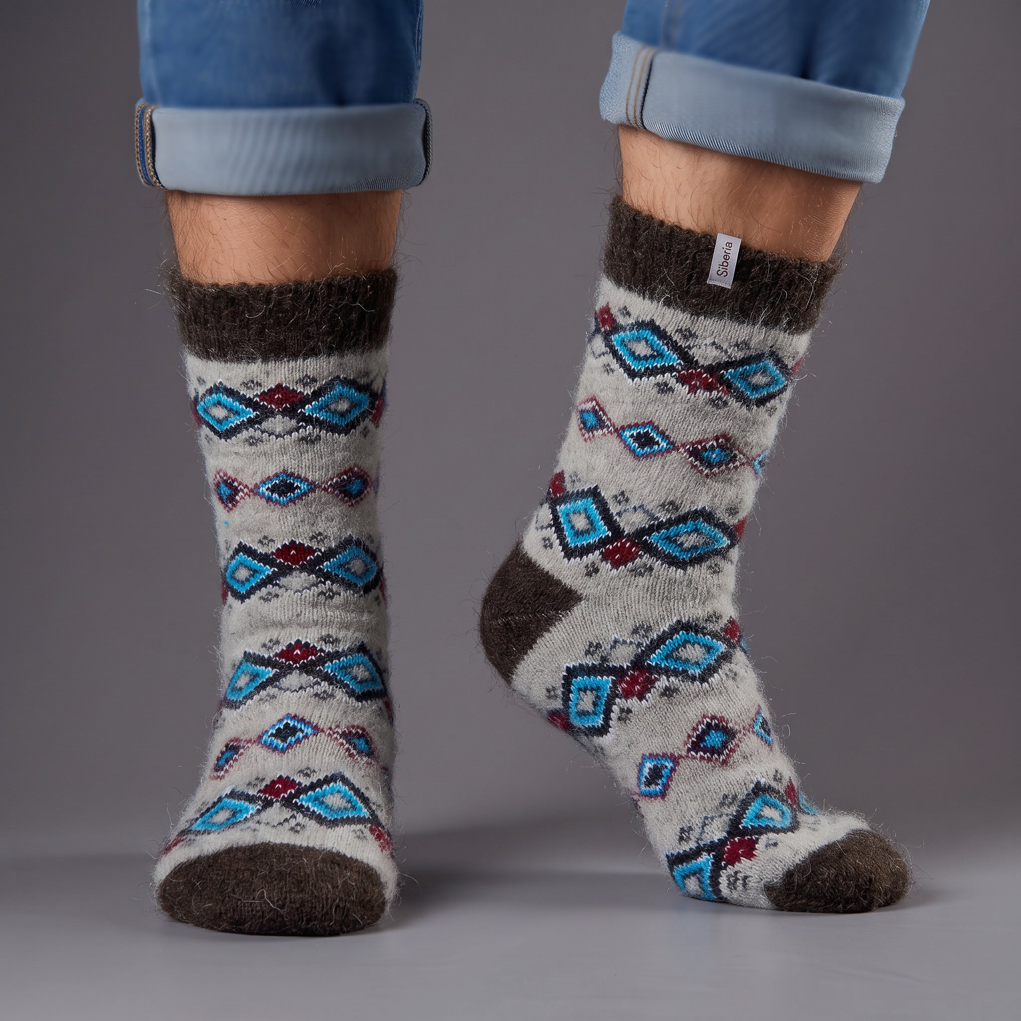sm-image-05c5f0e68a279bc69017dff0 Men's Mesa Mosaic Goat Wool Crew Socks