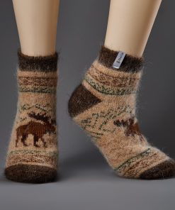 Unisex Moosing Around Goat Wool Low-Cut Socks