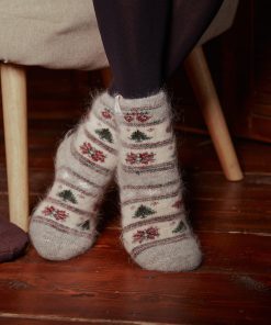 Unisex Season’s Cheer Thick Goat Wool Crew Socks