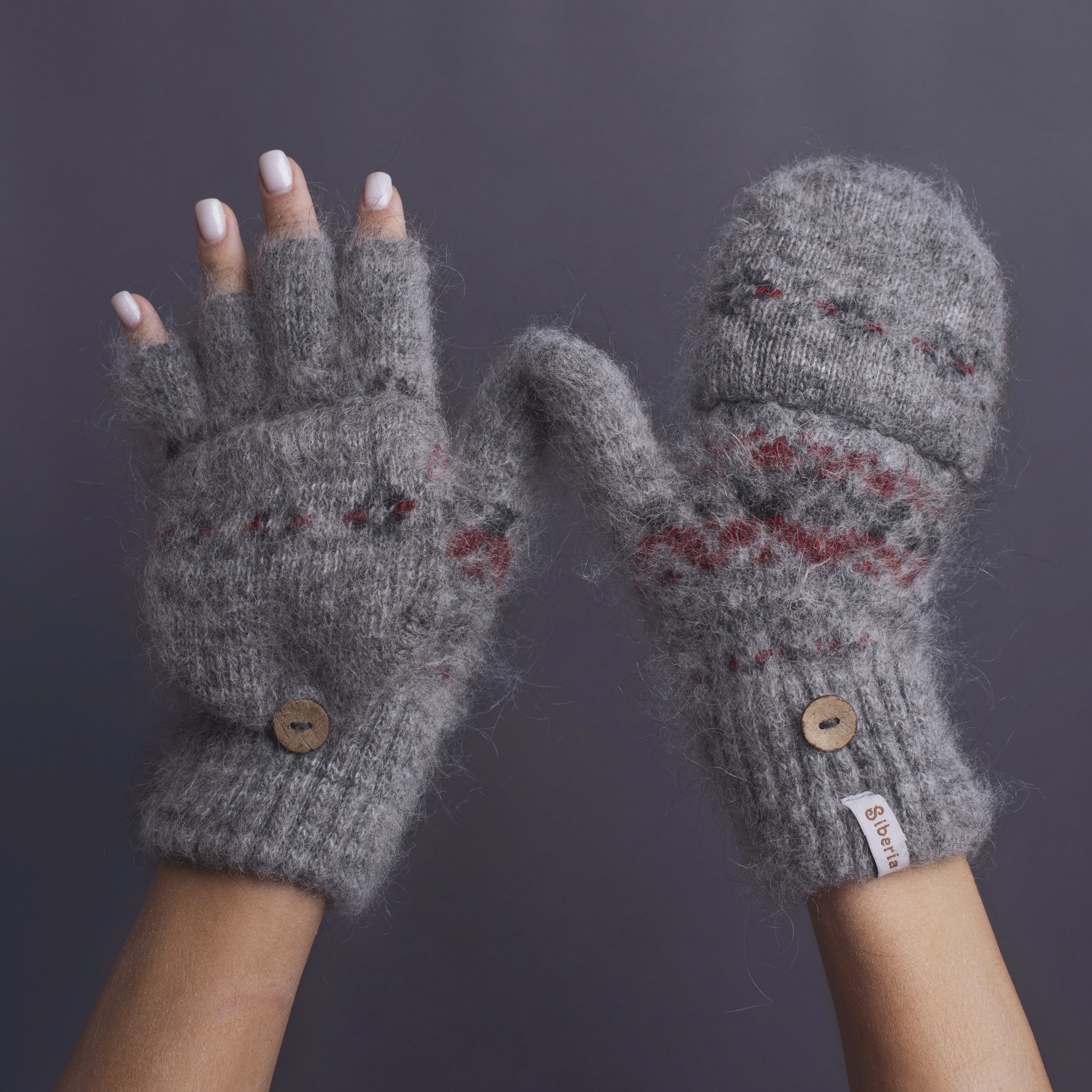 sm-image-0a7e59c5a6cd57fbae6fe06d Women's Geometric Charm Goat Wool Mitten Gloves