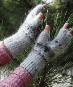 Women's Forest Reflection Goat Wool Fingerless Gloves