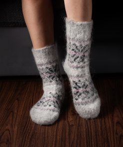 Women's Lovely Lace Non-Binding Goat Wool Crew Socks