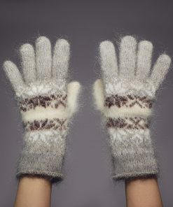 Women's Frosted Snowflakes Non-Binding Goat Wool Gloves