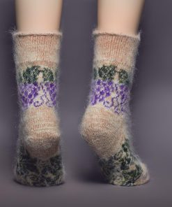 Women's Wine Time Non-Binding Goat Wool Crew Socks
