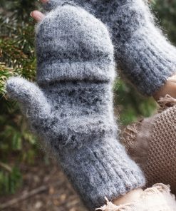 Women's Midnight Veil Goat Wool Mitten Gloves