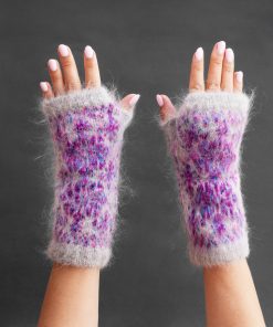 Women's Bohemian Snowfall Goat Wool Fingerless Gloves