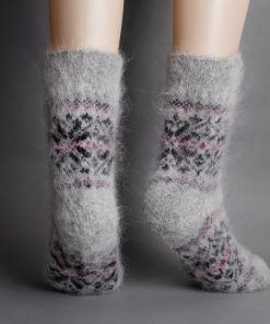Women's Lovely Lace Non-Binding Goat Wool Crew Socks