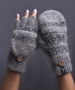 Women's Midnight Veil Goat Wool Mitten Gloves