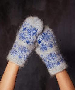 Women's Crystal Frost Non-Binding Goat Wool Mittens