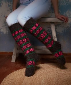 Women's Bountiful Blossoms Goat Wool Knee-High Socks