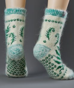 Women's Fiddle-Leaf Forest Goat Wool Crew Socks