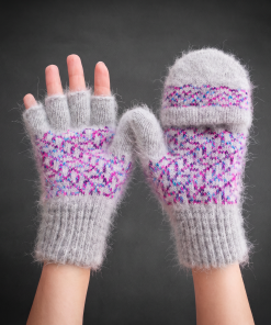 Women's Cherry Blossom Goat Wool Mitten Gloves