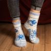 Women's Winter Florals Thick Goat Wool Crew Socks
