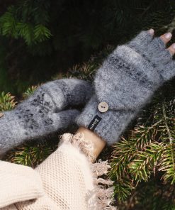 Women's Midnight Veil Goat Wool Mitten Gloves