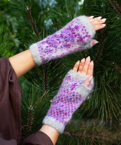 Women's Bohemian Snowfall Goat Wool Fingerless Gloves