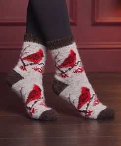 Women's Crimson Cardinals Goat Wool Crew Socks