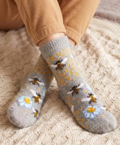 Women's Bee Cozy Goat Wool Crew Socks