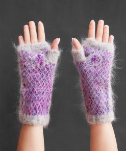 Women's Bohemian Snowfall Goat Wool Fingerless Gloves