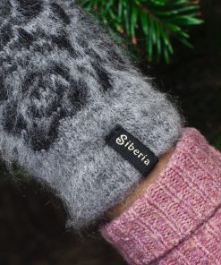Women's Midnight Bloom Goat Wool Fingerless Gloves