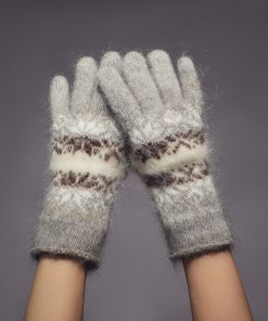 Women's Frosted Snowflakes Non-Binding Goat Wool Gloves