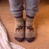 Unisex Moosing Around Goat Wool Low-Cut Socks