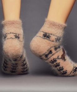 Unisex Happy Pups Goat Wool Thick Low-Cut Socks
