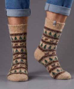 Men's Nordic Forest Goat Wool Crew Socks