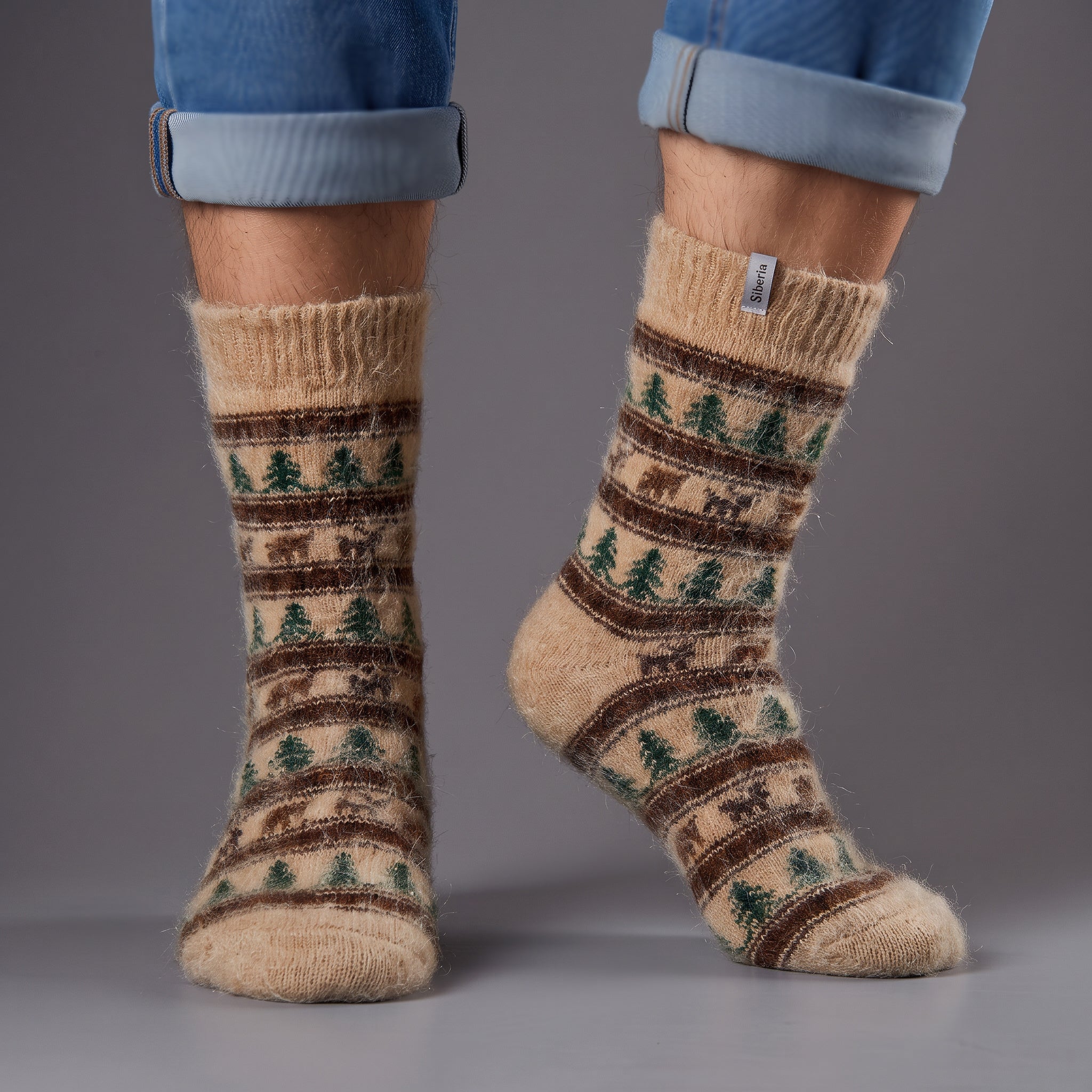 sm-image-69cd5c5ecf142d960d325fc4 Men's Nordic Forest Goat Wool Crew Socks