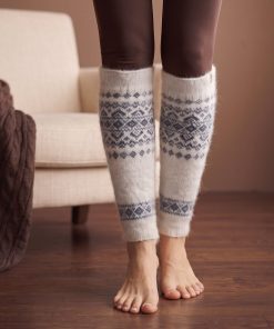 Women's Snow Ribbon Goat Wool Leg Warmers