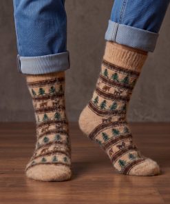 Men's Nordic Forest Goat Wool Crew Socks
