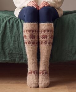 Women's Copper Garland Goat Wool Knee-High Socks