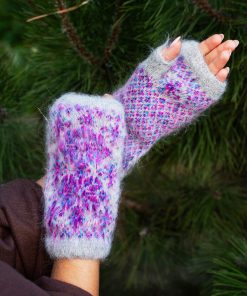 Women's Bohemian Snowfall Goat Wool Fingerless Gloves