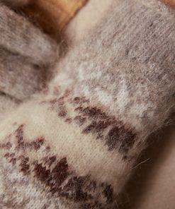 Women's Frosted Snowflakes Non-Binding Goat Wool Gloves