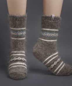 Unisex Arctic Fog Thick Goat Wool Crew Socks