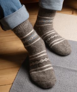 Unisex Arctic Fog Thick Goat Wool Crew Socks