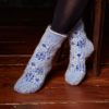 Women's Crystal Snow Thick Non-Binding Goat Wool Crew Socks