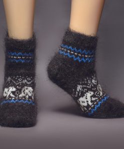 Unisex Rambling Bear Non-Binding Goat Wool Low-Cut Socks